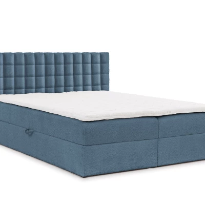 Manželská boxspringová posteľ 140x200 SALOMA - modrá + topper