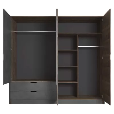 Šatníková skriňa so zrkadlom 220 cm GORDO - dub sand grande / matera