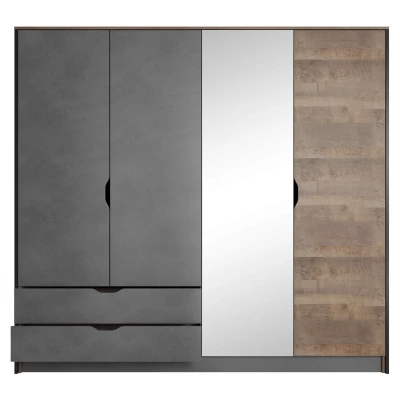 Šatníková skriňa so zrkadlom 220 cm GORDO - dub sand grande / matera