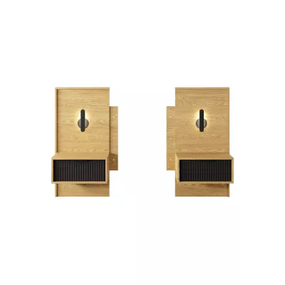 Súprava 2x nočný stolík BRENT - dub baltic / čierny + LED osvetlenie ZDARMA