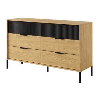 Zostava do spálne s posteľou 160x200 BRENT - dub baltic / čierna