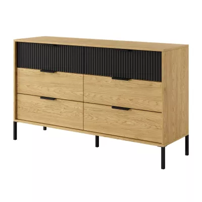 Zostava do spálne s posteľou 160x200 BRENT - dub baltic / čierna