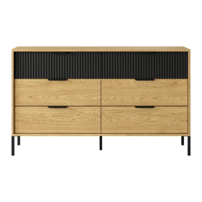 Zostava do spálne s posteľou 160x200 BRENT - dub baltic / čierna