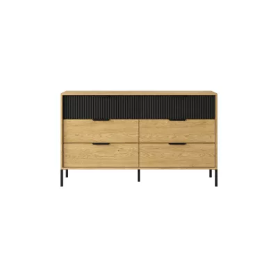 Zostava do spálne s posteľou 160x200 BRENT - dub baltic / čierna