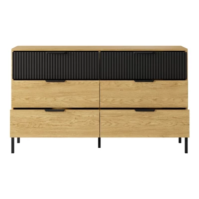 Zostava do spálne s posteľou 160x200 BRENT - dub baltic / čierna