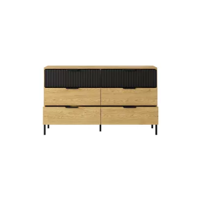 Zostava do spálne s posteľou 160x200 BRENT - dub baltic / čierna