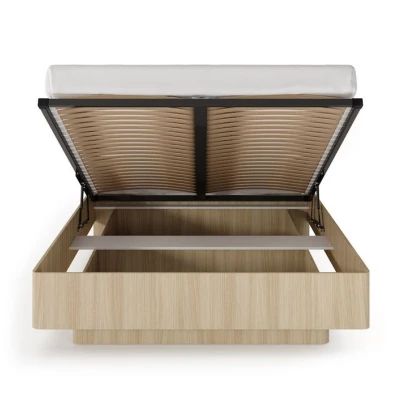 Manželská posteľ s úložným priestorom 160x200 TROY - dub barista