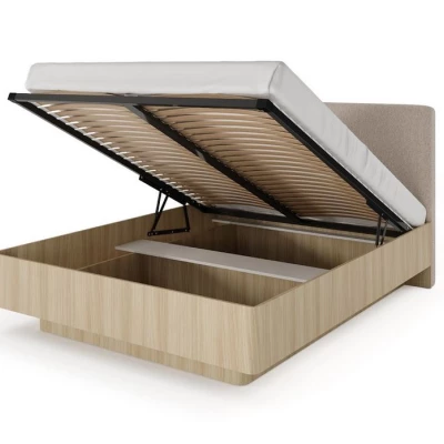 Manželská posteľ s úložným priestorom 160x200 TROY - dub barista