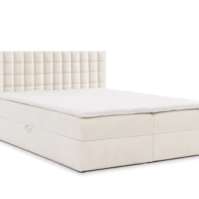 Manželská boxspringová posteľ 180x200 SALOMA - smotanová + topper