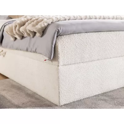 Manželská boxspringová posteľ 180x200 SALOMA - smotanová + topper