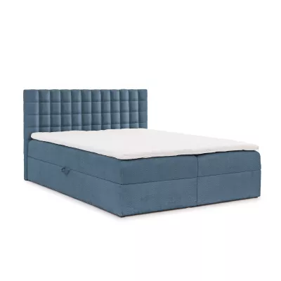 Manželská boxspringová posteľ 180x200 SALOMA - modrá + topper