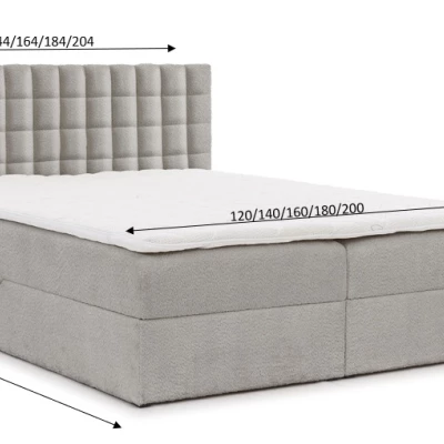 Manželská boxspringová posteľ 200x200 SALOMA - smotanová + topper
