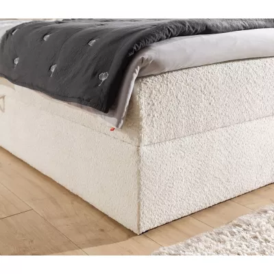 Manželská čalúnená posteľ 140x200 ALIBINA - smotanová + topper
