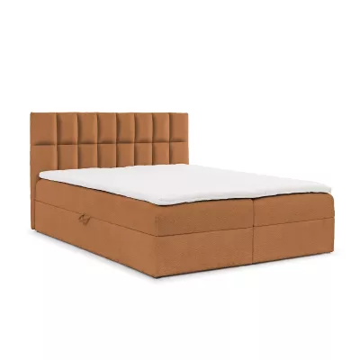 Manželská čalúnená posteľ 160x200 ALIBINA - hnedá + topper