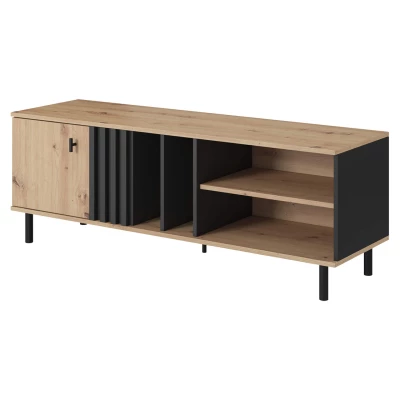 Stolík pod televízor 138 cm CHATOM - dub artisan / antracitový