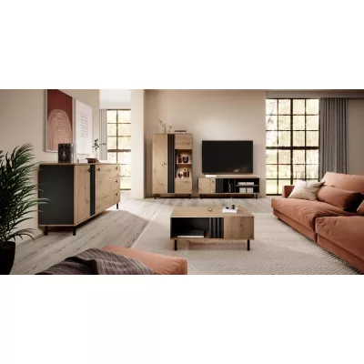 Stolík pod televízor 138 cm CHATOM - dub artisan / antracitový