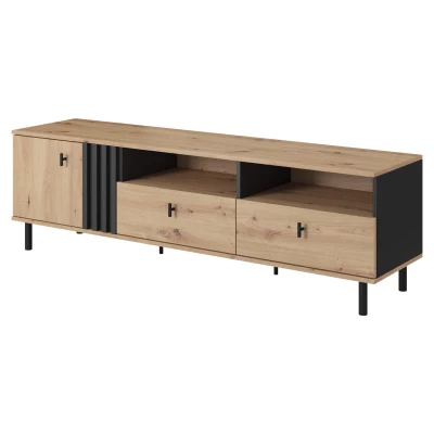 Stolík pod televízor 165 cm CHATOM - dub artisan / antracitový