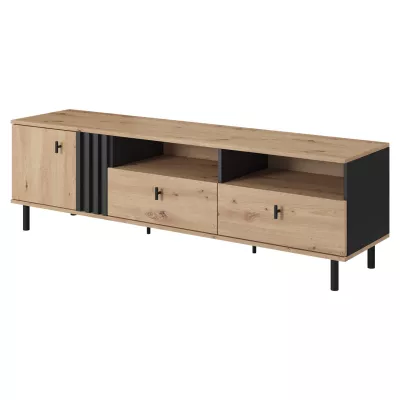 Stolík pod televízor 165 cm CHATOM - dub artisan / antracitový