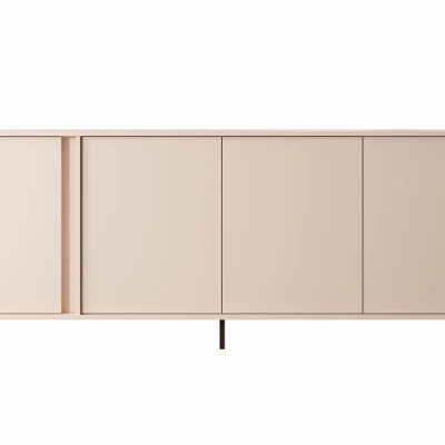 Široká komoda s dvierkami 203 cm SLOCOMB - béžová
