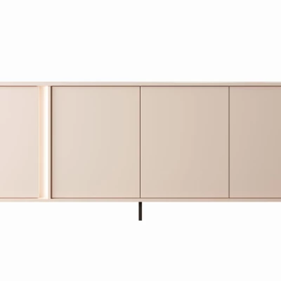 Široká komoda s dvierkami 203 cm SLOCOMB - béžová