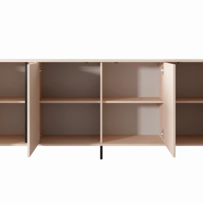 Široká komoda s dvierkami 203 cm SLOCOMB - béžová