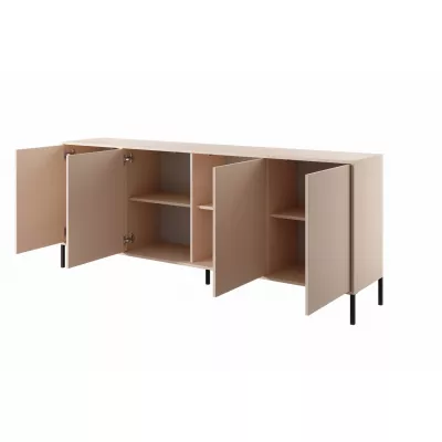 Široká komoda s dvierkami 203 cm SLOCOMB - béžová