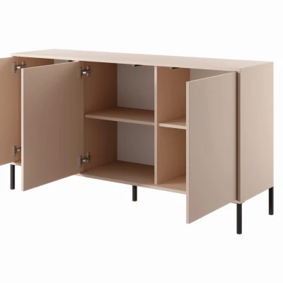 Široká komoda s dvierkami 153 cm SLOCOMB - béžová