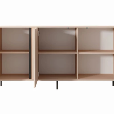 Široká komoda s dvierkami 153 cm SLOCOMB - béžová