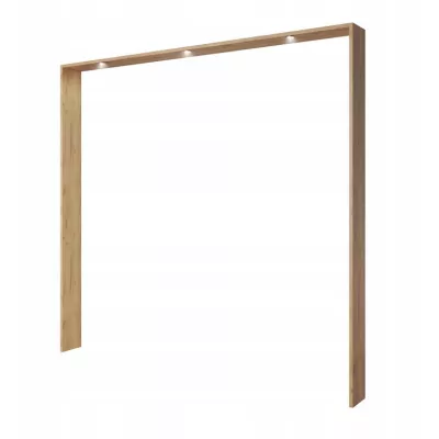 Veľká šatníková skriňa 230 cm HELFIN - dub kraft zlatý / biela