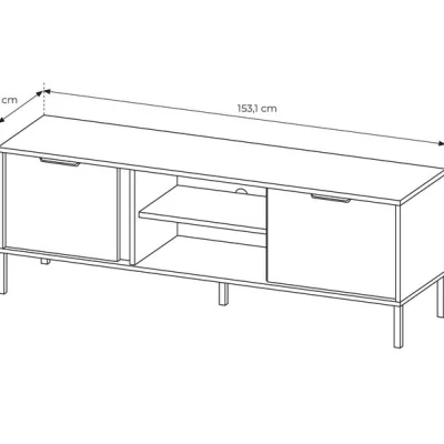 TV stolík 153 cm HARTSELE - antracitový