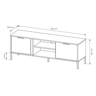 TV stolík 153 cm HARTSELE - antracitový