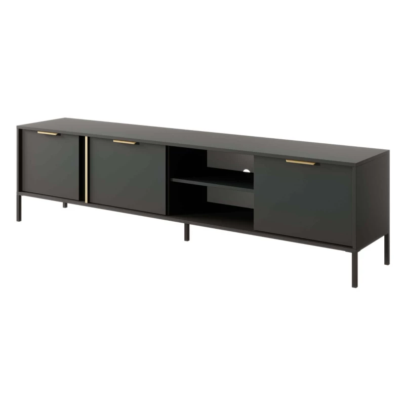 Široký TV stolík 203 cm HARTSELE - antracitový