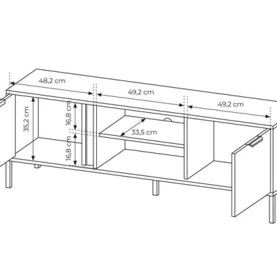 TV stolík 153 cm HARTSELE - antracitový