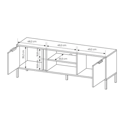 TV stolík 153 cm HARTSELE - antracitový