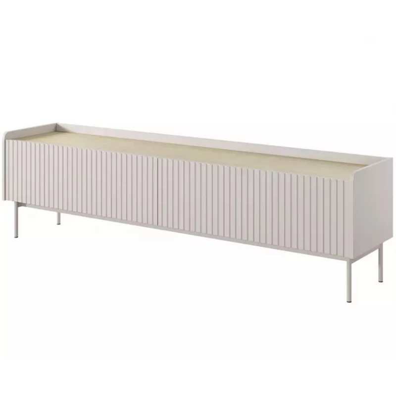 Široký TV stolík 181 cm MATION - dub scandi / béžový