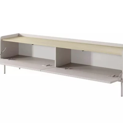 Široký TV stolík 181 cm MATION - dub scandi / béžový