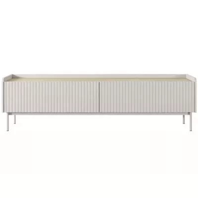 Široký TV stolík 181 cm MATION - dub scandi / béžový