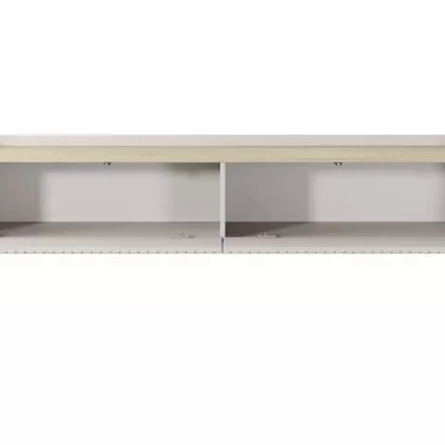 Široký TV stolík 181 cm MATION - dub scandi / béžový