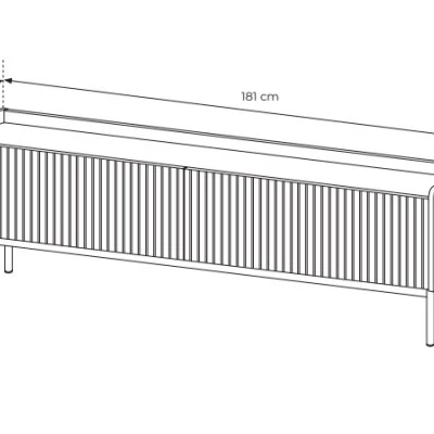 Široký TV stolík 181 cm MATION - dub scandi / béžový
