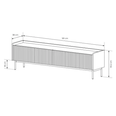 Široký TV stolík 181 cm MATION - dub scandi / béžový