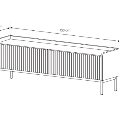 TV stolík 153 cm MATION - dub scandi / béžový