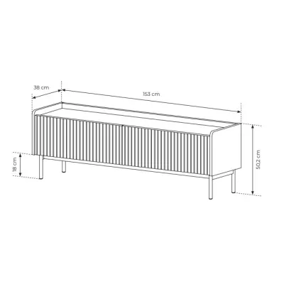 TV stolík 153 cm MATION - dub scandi / béžový