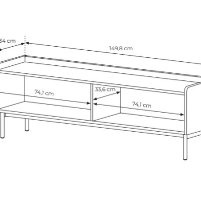 TV stolík 153 cm MATION - dub scandi / béžový