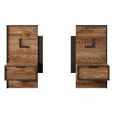 Zostava do spálne s posteľou 160x200 CALERA - gaštan / anracitová + LED osvetlenie ZDARMA