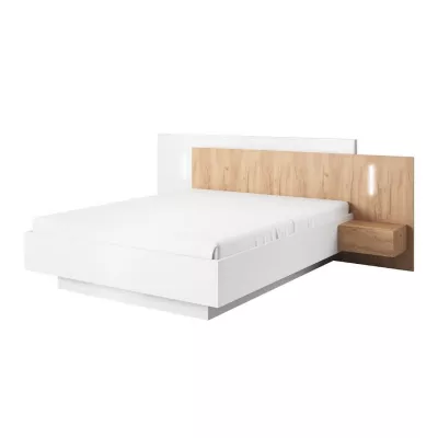 Zostava do spálne s posteľou 160x200 SYLVANIA 1 - dub kraft zlatý / biela + LED osvetlenie ZDARMA