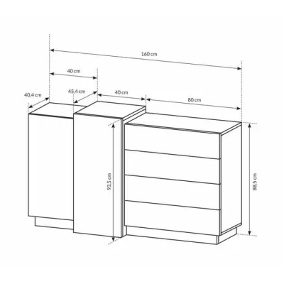 Zostava do spálne s posteľou 160x200 SYLVANIA 1 - dub kraft zlatý / biela + LED osvetlenie ZDARMA