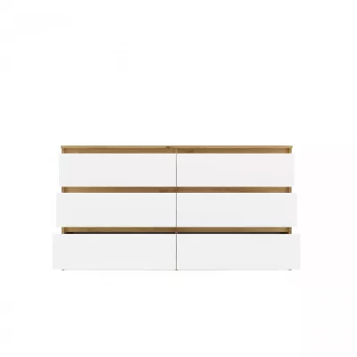 Široká šuplíková komoda TAAVI - dub artisan / biela