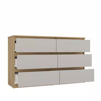 Široká komoda so zásuvkami TAAVI - dub artisan / kašmír