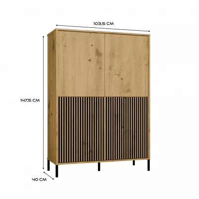 Štvordverová policová skriňa 104 cm ELBA - dub artisan