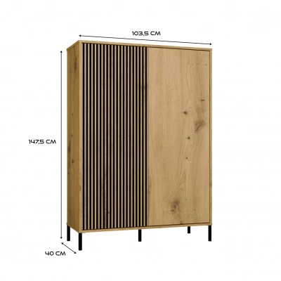 Vysoká policová skriňa 104 cm ELBA - dub artisan